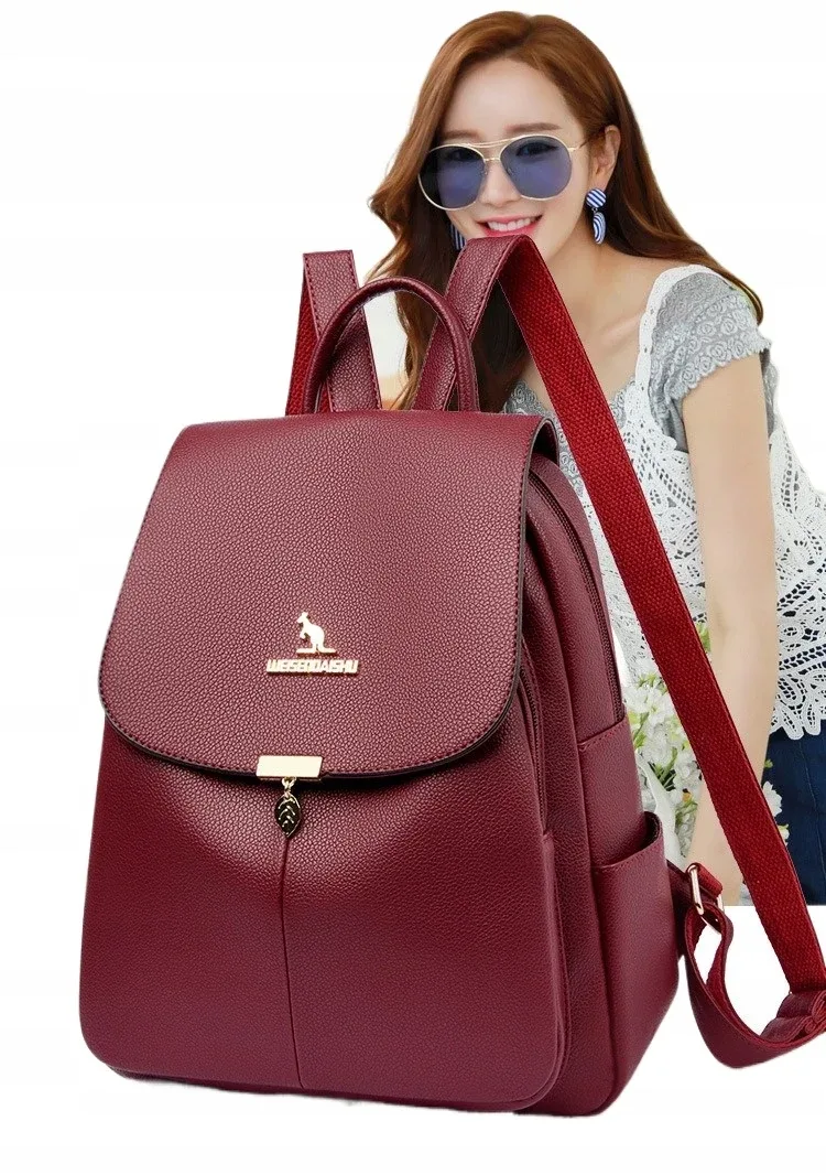 sac à dos en cuir de haute qualité pour femmes, grande capacité, sacs à bandoulière pour l'école, sacs à dos de voyage pour adolescentes, sac à dos de créateur