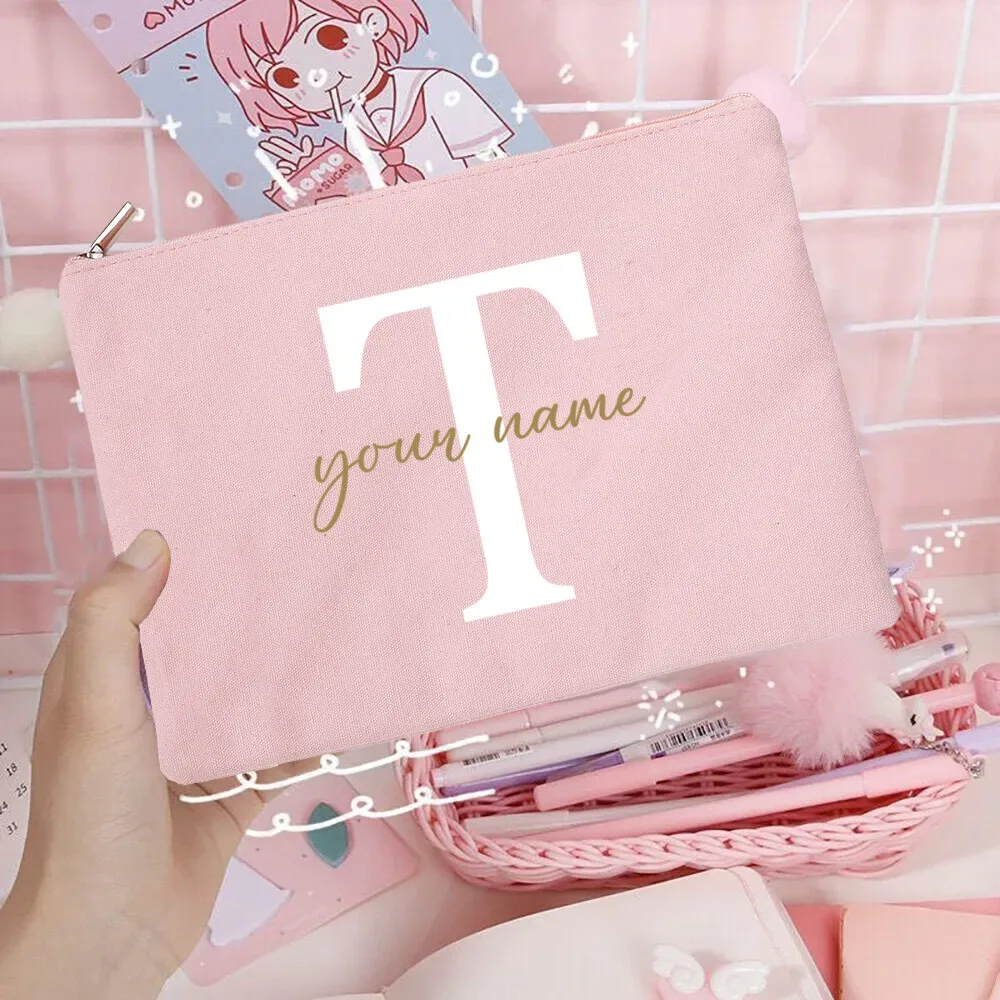 sacs à cosmétiques de demoiselle d'honneur avec nom personnalisé, trousse de maquillage pour filles, pochette de toilette de voyage, cadeaux d'anniversaire de mariage pour elle