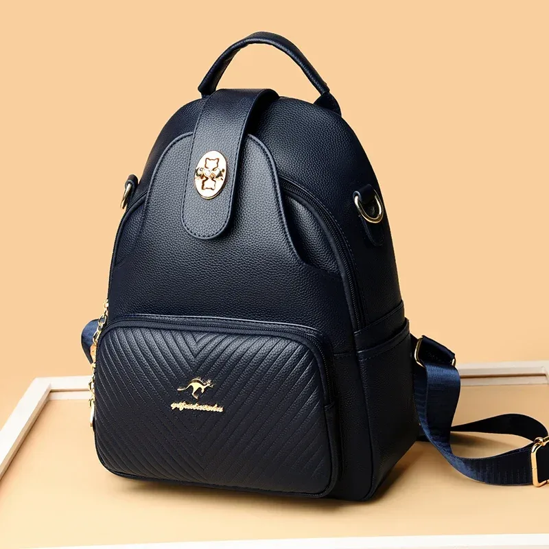 sac à dos en cuir souple pour femmes, sac à bandoulière de bonne qualité, marque de luxe célèbre, nouvelle collection 2024