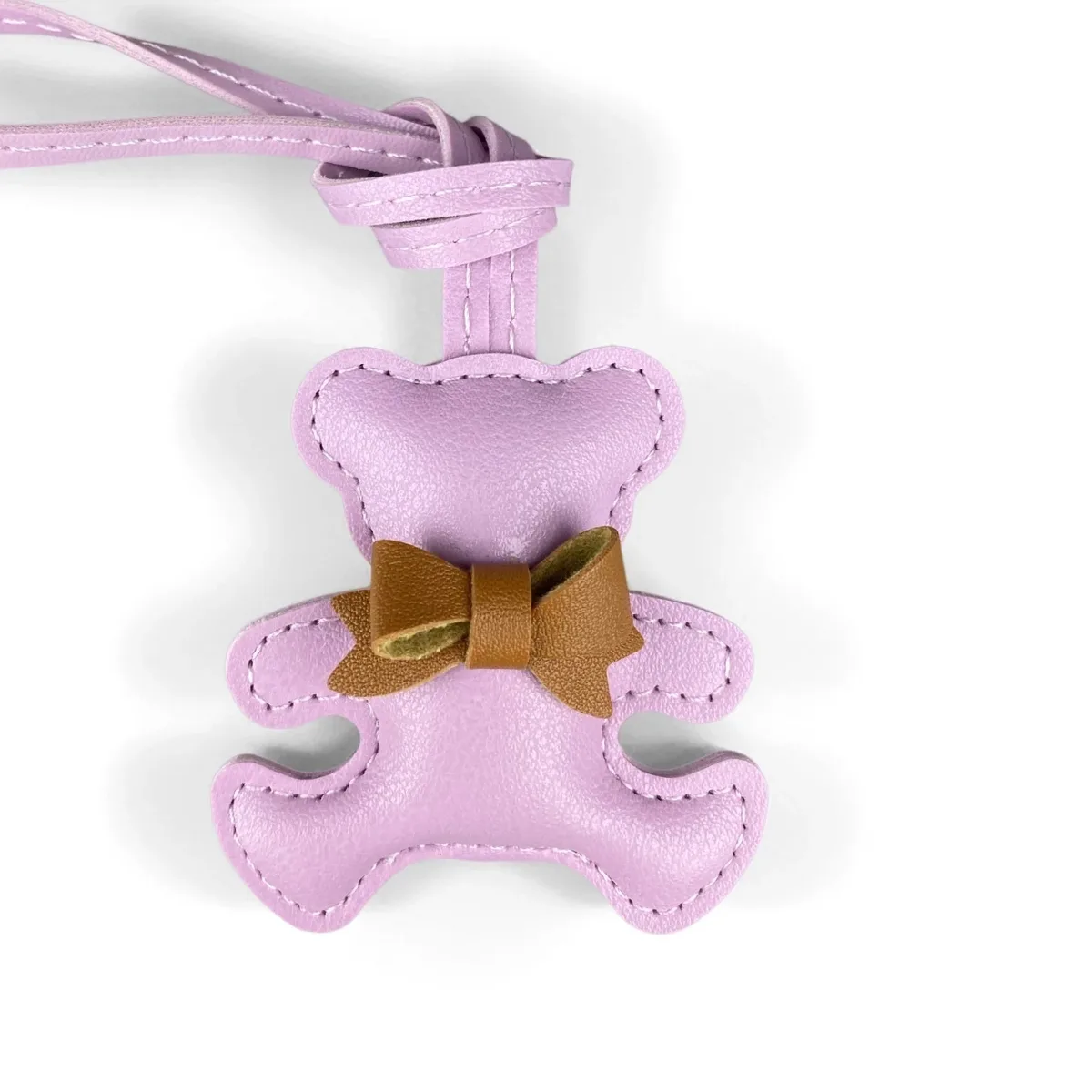 adorable breloque de sac en cuir pu en forme d'ours, pose câlin avec un petit nœud, pendentif animal pour sacs à main et sacs à dos, cadeau pour filles