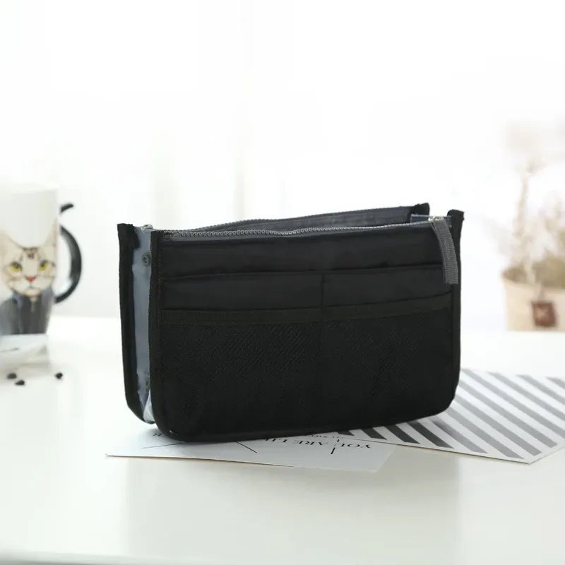 trousse de maquillage portable en toile pour hommes et femmes, sacs de voyage, trousse de maquillage, trousse de maquillage, trousse de toilette multifonctionnelle décontractée, sac à main de rangement