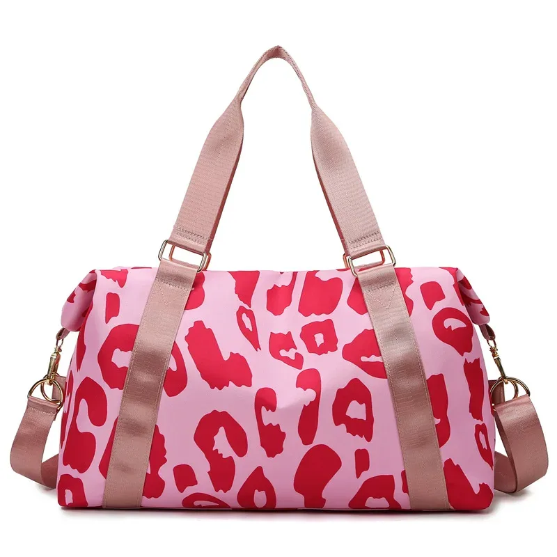 sac de voyage à main pour femmes, en nylon imprimé animal, grande capacité, sac de sport, de sport, de week-end, de nuit, bagage à main