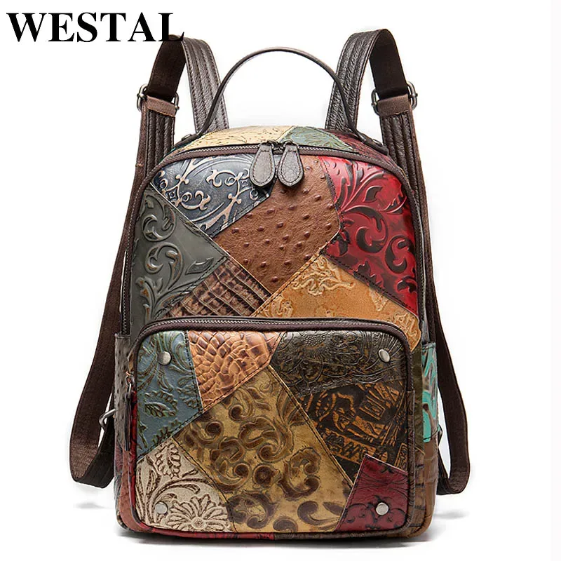 westal-sac à dos en cuir pour femmes, sacs d'école pour filles, sacs à dos pour ordinateur portable, sac à dos de voyage, nouveau, 86343