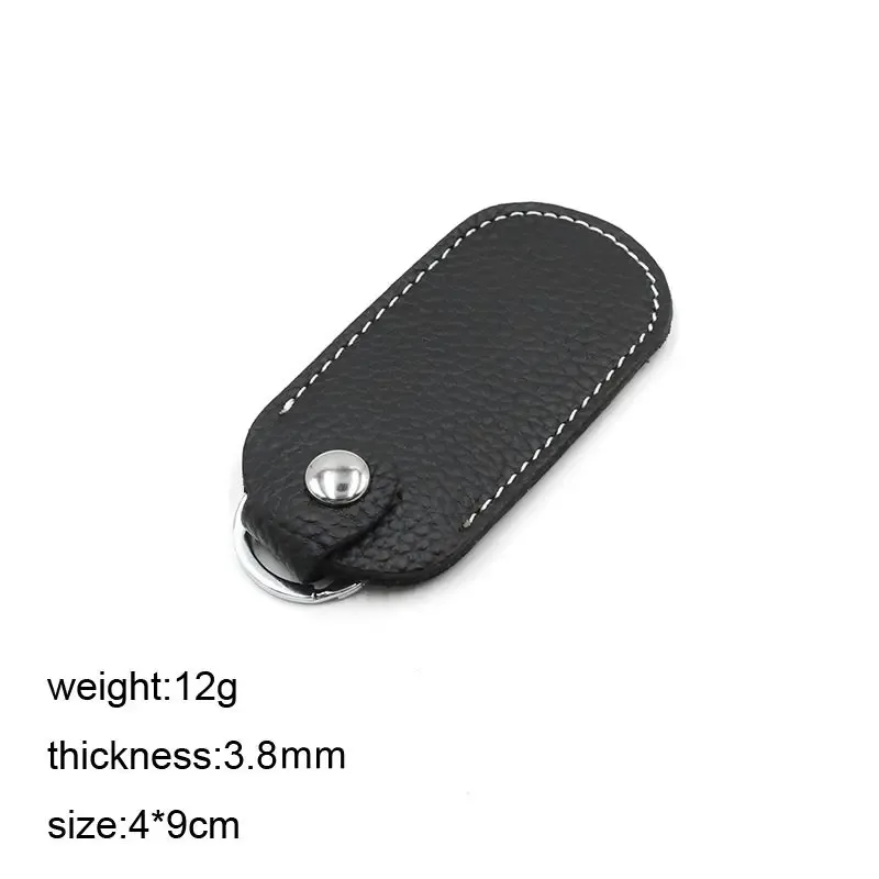 sacs de rangement à loquet en cuir véritable u disk, housse de protection, porte-clés, noir, étuis pour clé usb, clé usb, clé usb, pendrive
