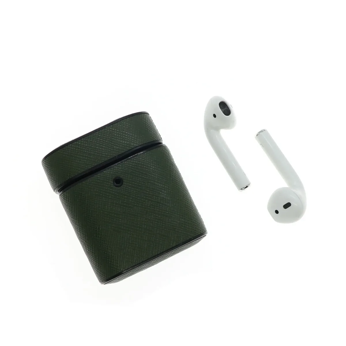 boîte en cuir saffiano personnalisée pour airpods 1/2 pro, housse de protection pour écouteurs apple air pods 2 pro