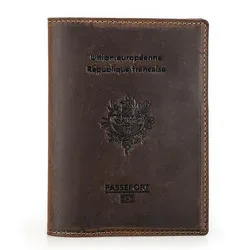 portefeuille en cuir véritable avec logo personnalisé, porte-passeport de voyage mince, document de voyage rfid minimaliste, portefeuille d'évaluation