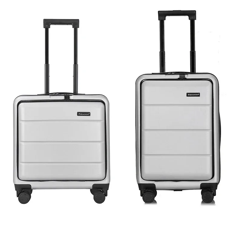 valise de voyage d'affaires klqdzms 18"20"22"24"26"28 pouces avec ouverture frontale pour ordinateur portable, valise à roulettes, sac à bagages