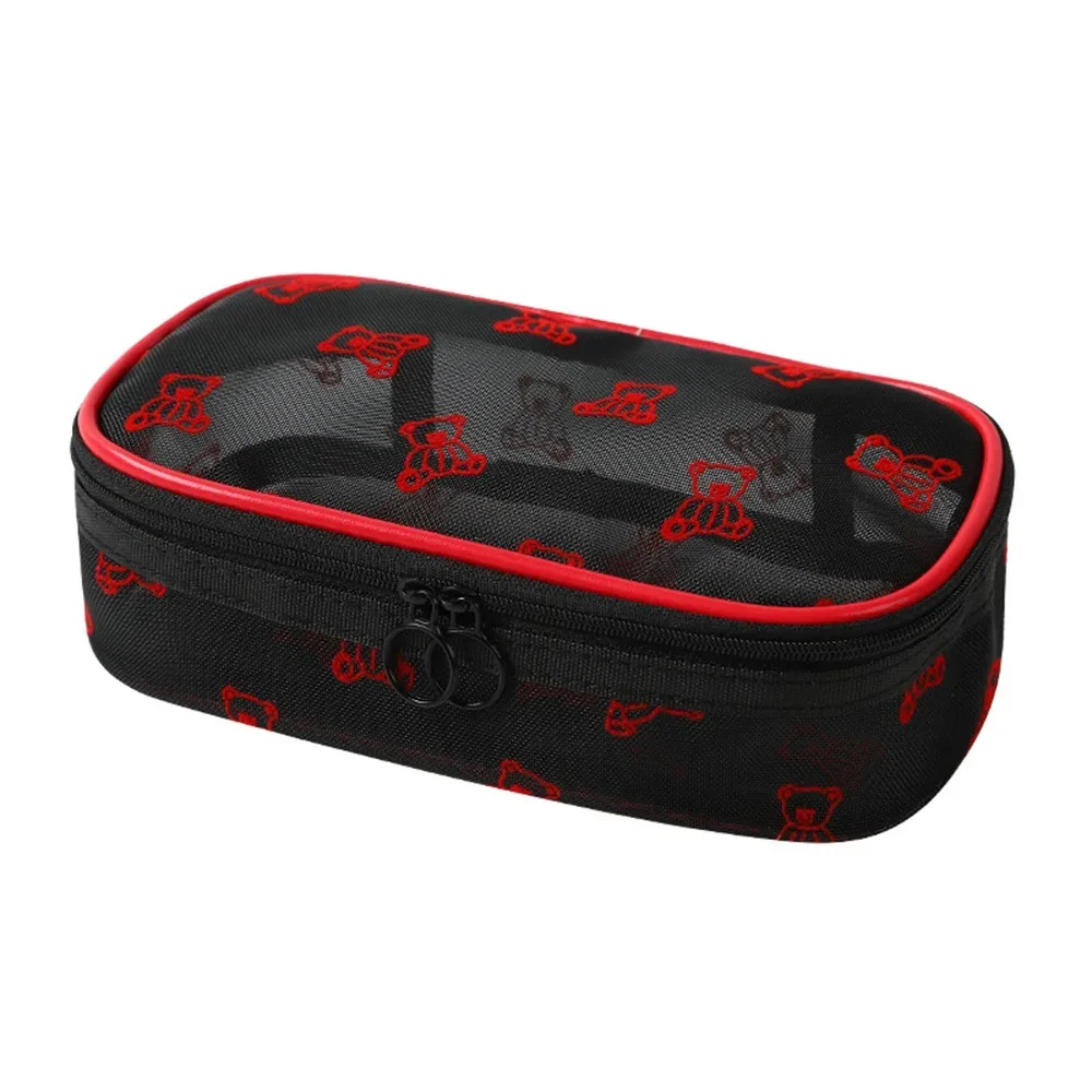 sacs à cosmétiques en maille grande capacité, pochette de rangement multifonctionnelle pour articles de toilette, fermeture éclair avec poignée, organisateur d'objets divers pour le camping