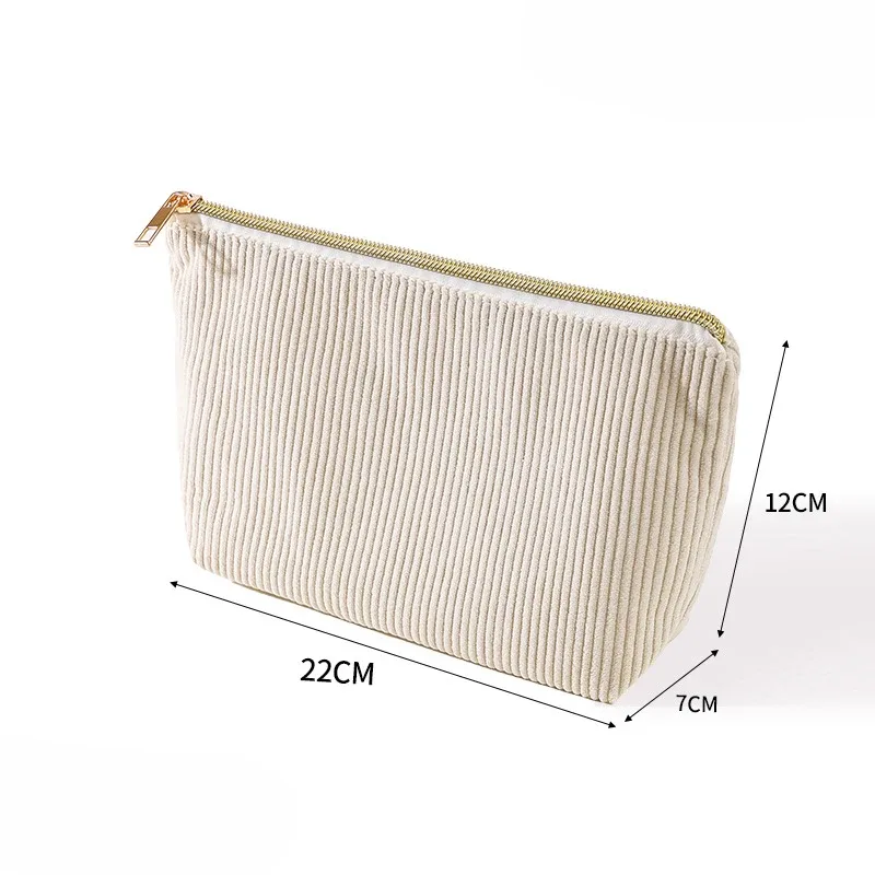 sac de rangement multi-usages en velours côtelé, grande capacité, organiseur de cosmétiques portable pour les voyages et les vacances, vente chaude