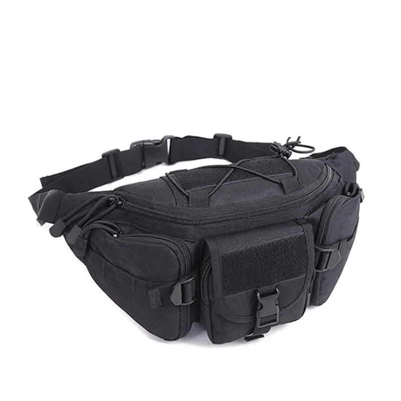 sac banane tactique imperméable pour homme, en nylon, camouflage molle, pour la chasse, la randonnée, l'escalade, sacoche de combat pour téléphone portable
