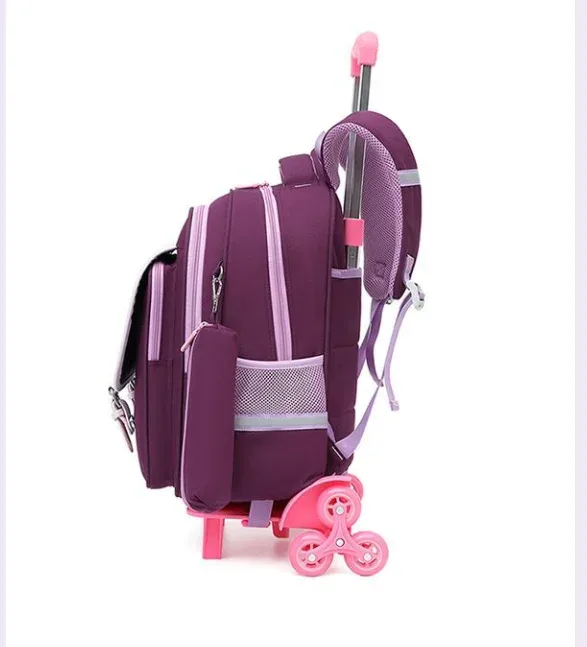 sac à dos d'école à roulettes pour garçons, sac à roulettes à 2 et 6 roues pour enfants, sac à roulettes étanche en pu pour filles