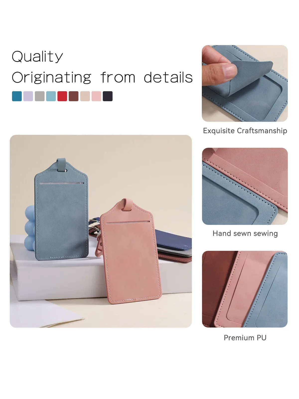 lot de 2 étiquettes à bagages en pu, sangle réglable anti-perte, étiquettes de nom pour valise, 6 couleurs au choix, étiquettes d'identification pour bagages de voyage