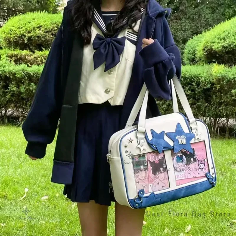 y2k tendance étoile ita sac lolita fille poche transparente femmes bricolage affichage sac à bandoulière mode sac à bandoulière mignon sac à main sac à main