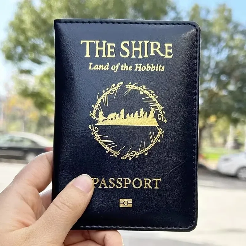couverture de passeport shire of the hobbit, accessoires de voyage, cadeaux de famille, porte-passeport kingdom of fairy hobbiton