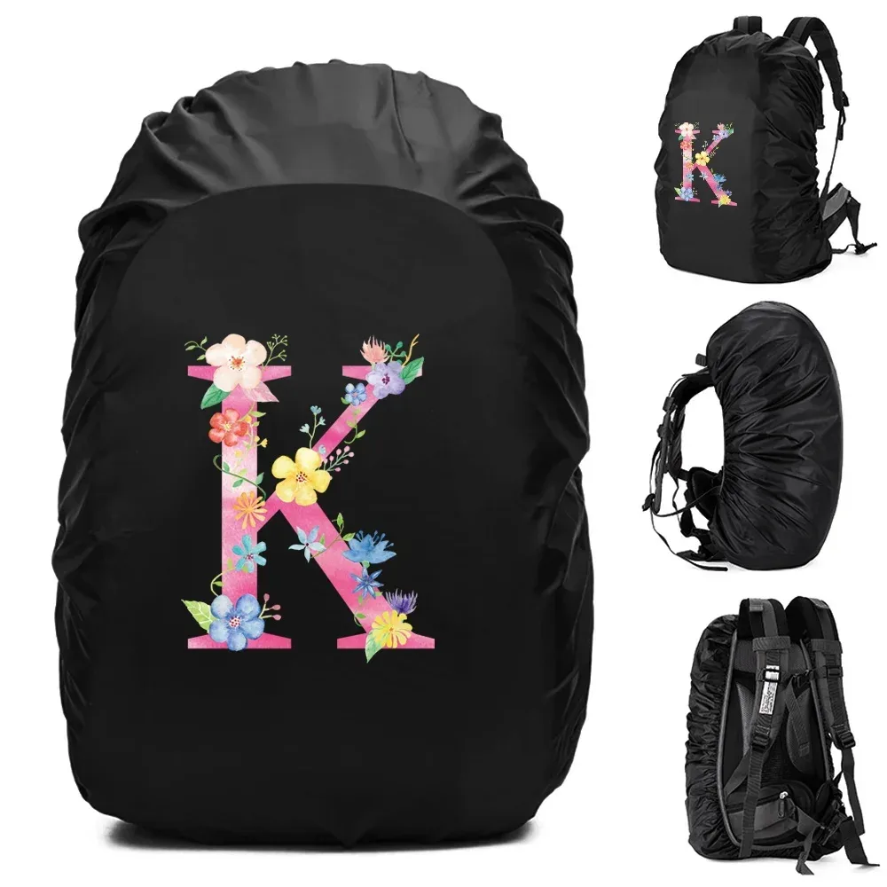 sac à dos étanche unisexe, housse de pluie, sac de camping en plein air, randonnée, escalade, sports, housse de pluie anti-poussière, imprimé lettre rose, 30l, 40l, 70l