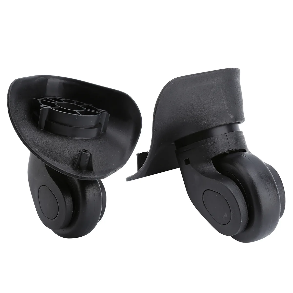 Roue Plastique PVC Noire Pivotante Remplacement Accessoire Bagage Voyage Trousseau Vis Installation Facile Bricolage