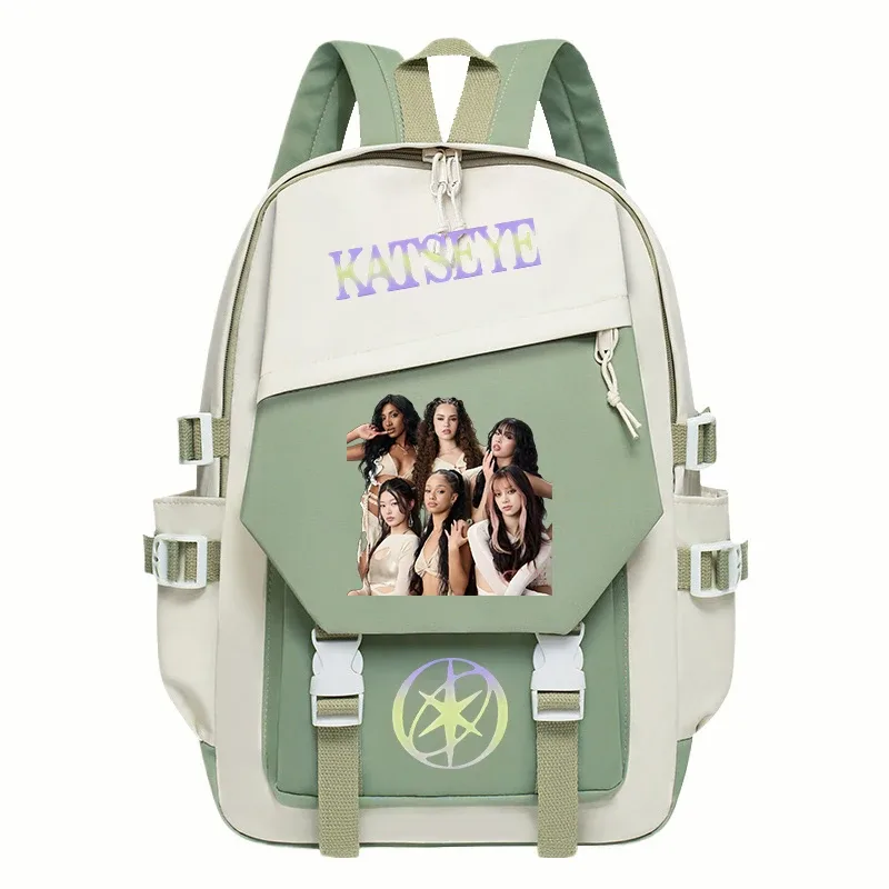 sacs d'école pour filles, sac à dos kpop katseye, sacs d'école décontractés à la mode pour adolescentes, sac à dos léger pour étudiantes, sac à dos de voyage pour femmes