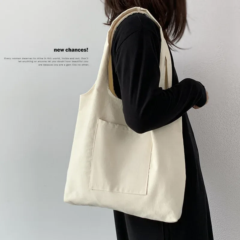 sac fourre-tout en toile personnalisé avec impression, sac avec logo personnalisé, poche avant, sac à bandoulière en coton réutilisable pour le shopping, l'école, les voyages