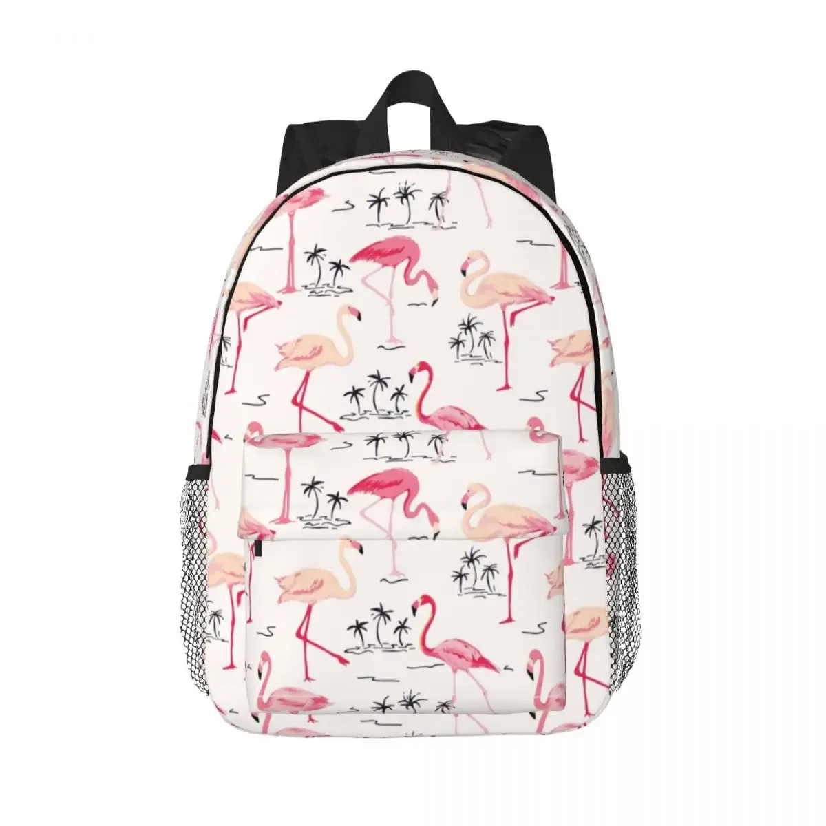 sac à dos à motif sans couture pour femmes et hommes, sac à livres pour étudiants, convient aux sacs pour ordinateur portable 15 pouces, plantes tropicales, flamant rose, oiseau