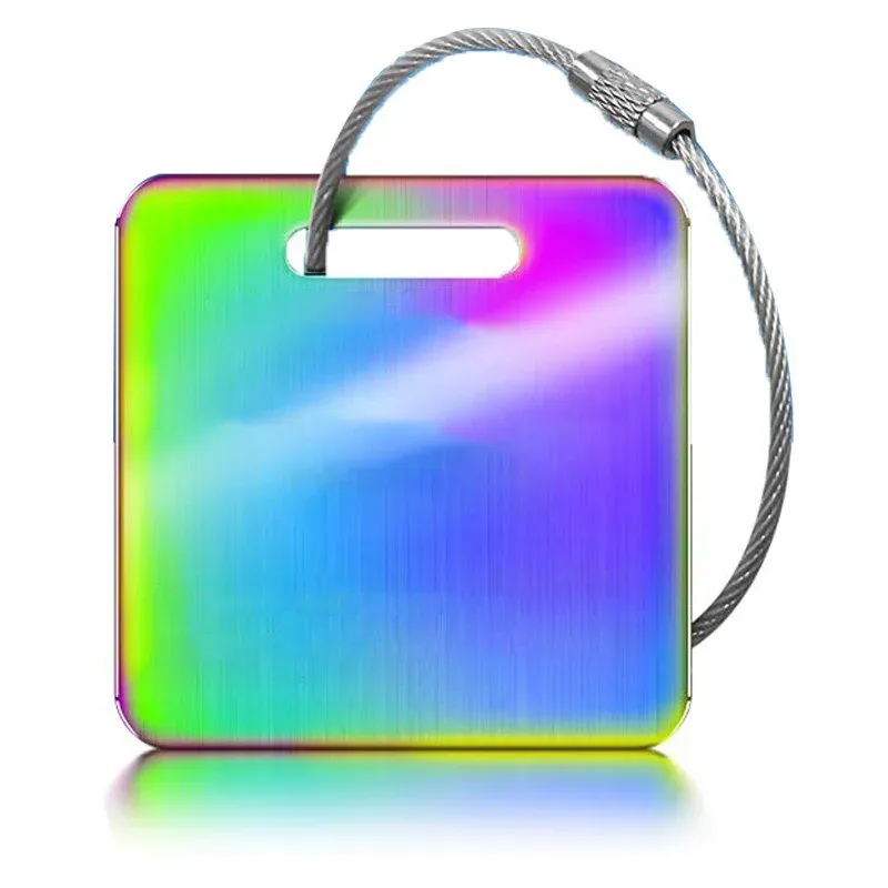 étiquette bagage métal carrée anse métal personnalisable voyage identité sécurité antiperte multicouleur travels accessoire
