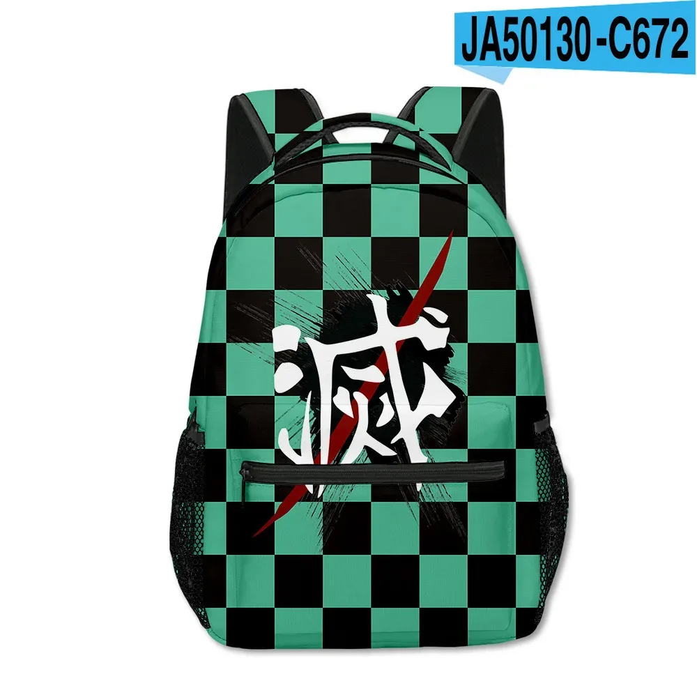 sac dos tissu oxford uni dessin animé géométrique multicouleurs triangles carreaux bandoulière arquée usage voyage