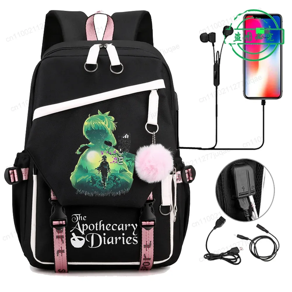 retour à l'école sac à dos pour filles garçons adolescent les journaux d'apothicaire maomao mode usb sacs d'école voyage sacs à dos mochila
