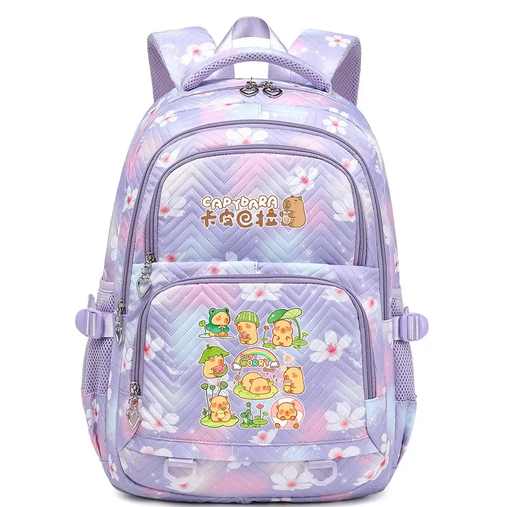 mignon capybara étudiant sac à dos étanche filles enfants retour à l'école livre sacs adolescents cartables femmes voyage sac à dos mochila