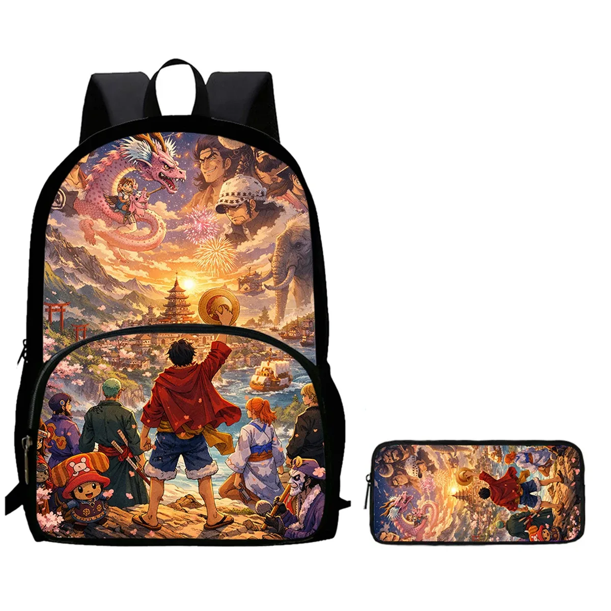 sac à dos scolaire léger 2-en-1 avec poche avant et trousse à crayons, sac à dos unisexe durable pour garçons et filles de 6 à 10 ans