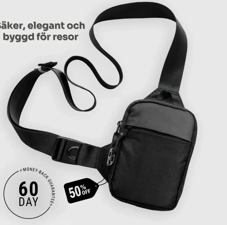 mini sac à bandoulière à la mode pour hommes avec serrure en acier inoxydable rfid antivol téléphone portable sac à bandoulière unique