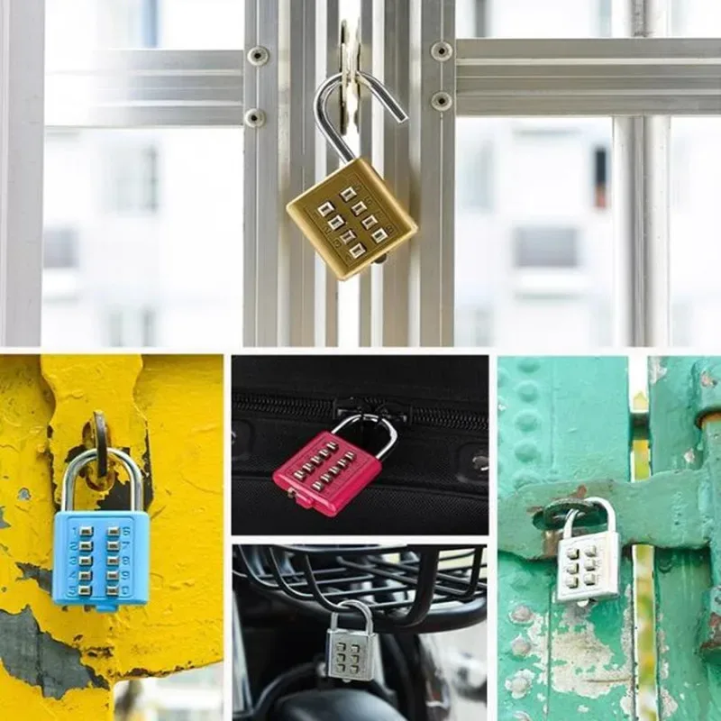 cadenas serrure tsa métallique noire code huit chiffres voyage accessoires sécurité portable antivol clé