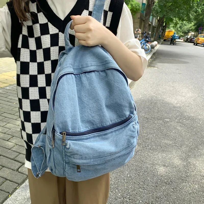 sac à dos en denim gris pour femmes, sac à épaule de voyage de loisirs, sacs d'école à la mode pour garçons et filles, nouvelle collection