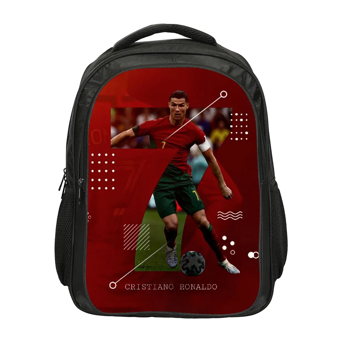 sac à dos double couche ronaldo cr football star, sacs d'école, sac à dos de sport, sac à dos de voyage de grande capacité