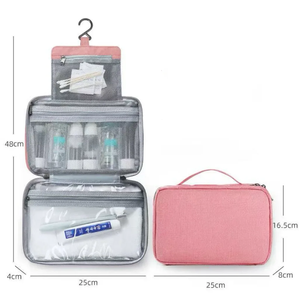 grande trousse de toilette suspendue avec crochet, étanche, pliable, sac de voyage, organiseur de maquillage, de rasoirs et de cosmétiques, accessoires de salle de bain