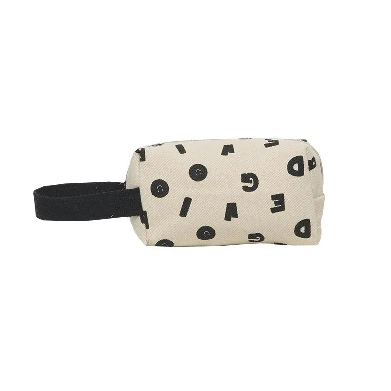 lettres imprimer femmes toile sacs à cosmétiques coton tissu maquillage sac pochette petit sac à main pochette voyage organisateur étui pour les filles