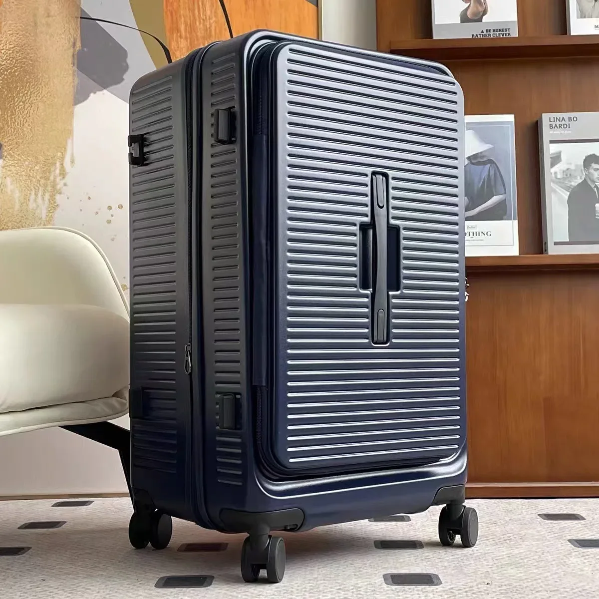 valise à roulettes extensible grande capacité 20/24/28 pouces, coque rigide en pc, ouverture frontale avec serrure tsa, sac de voyage à roulettes