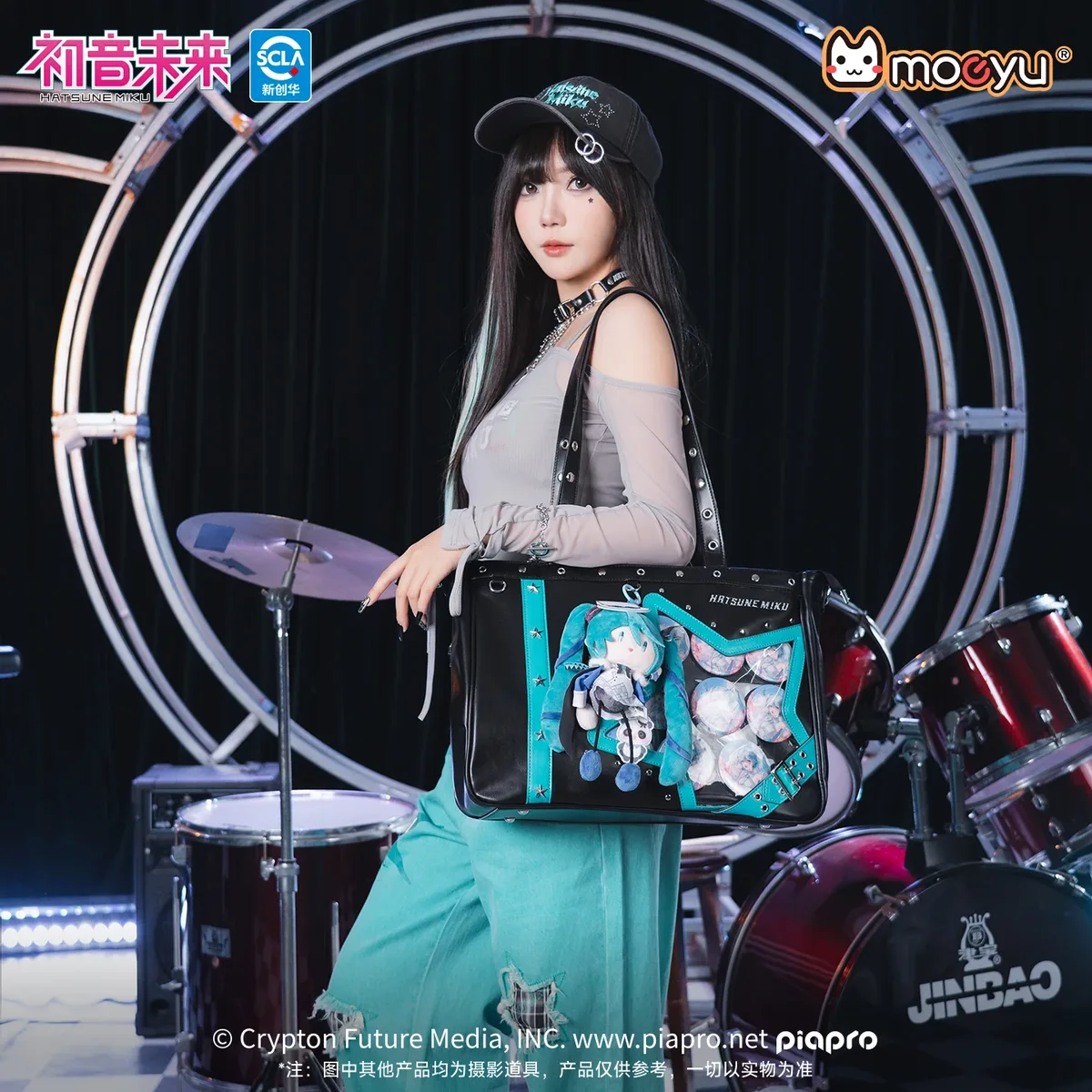 sac à bandoulière moeyu hatsune miku rock star ita bag pour femme, sac à main vocaloid cosplay, sac punk pour homme, sac à dos
