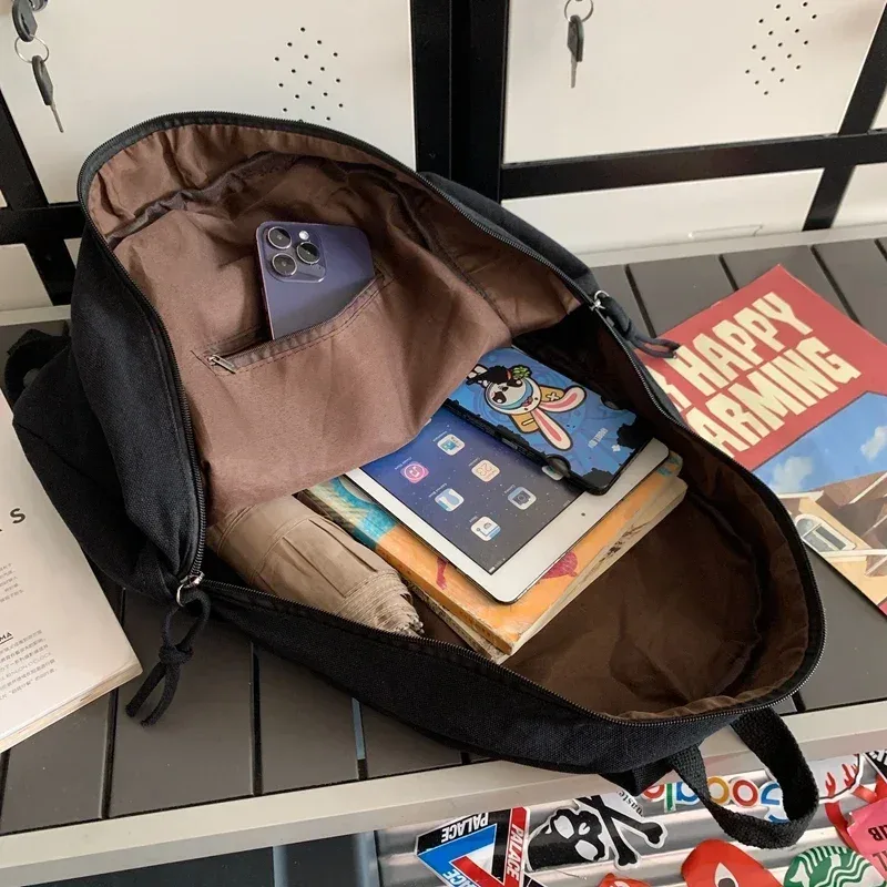 sac à dos en toile cool de style américain pour femmes et garçons, sac à dos universitaire étudiant de grande capacité, sac à livres de voyage unisexe, document solide, 2023
