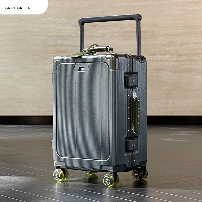 valise roulettes toupie poignée supérieure texture rugueuse couleur blanche accents violet doré usage voyage