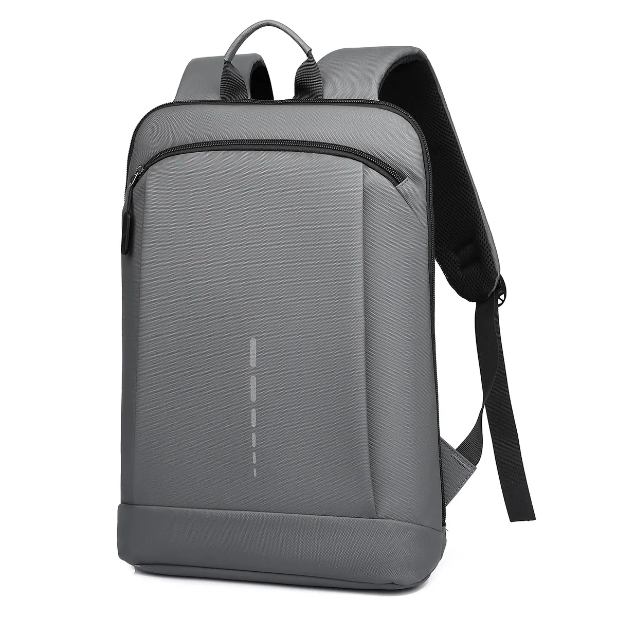 sac dos polyester imperméable gris noir beige cadre interne grande capacité bandoulière arquée informatique décontracté