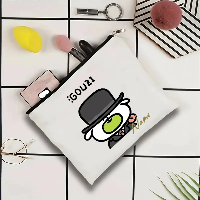 pochette de voyage personnalisée avec nom, pochette de maquillage pour mariage, pochette de maquillage pour fête, sac de maquillage en toile unique, organisateur de cadeaux pour femme