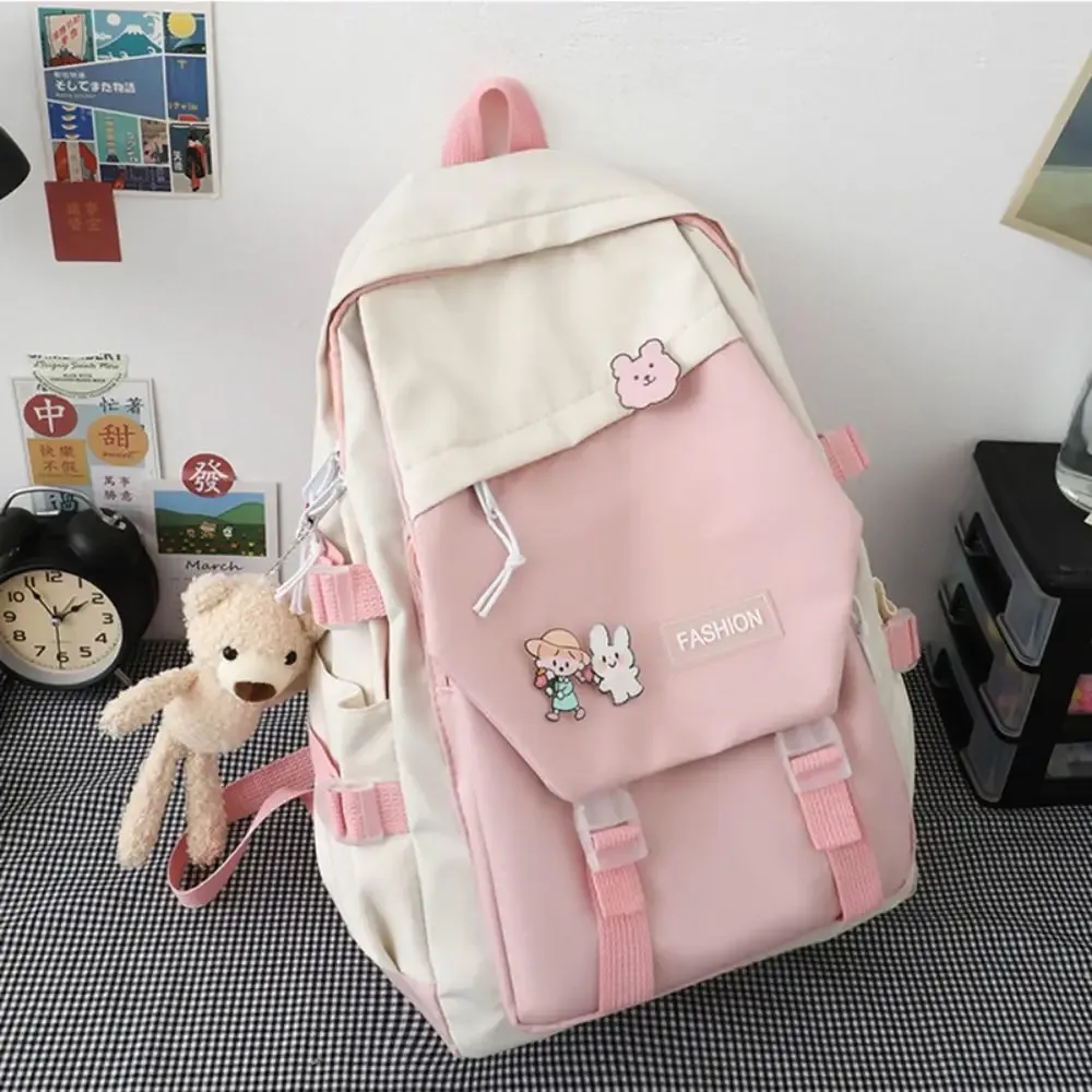sac à dos multifonctionnel en nylon imperméable de grande capacité, cartable d'école pour garçon et fille