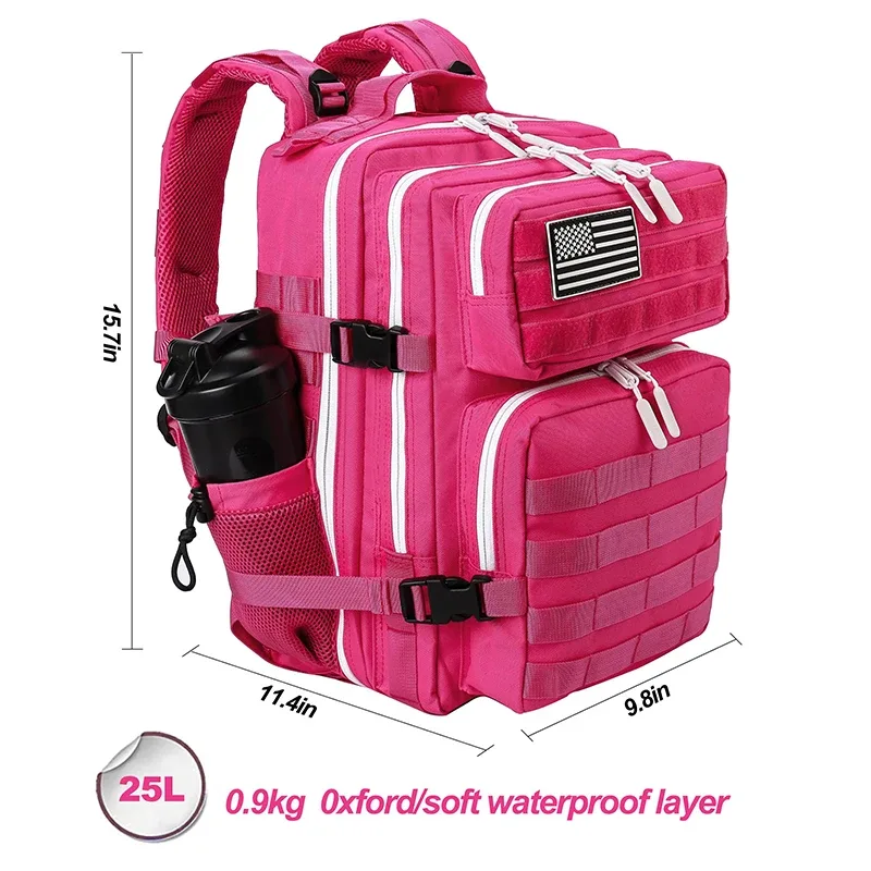 lhi 25l sac à dos tactique pour femmes fitness athlète sac de sport petit sac à dos de voyage pour sports de plein air avec porte-bouteille