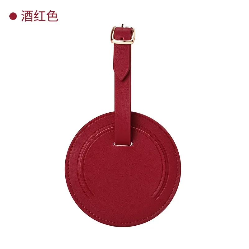 étiquette de bagage carrée en cuir véritable pour voyage, gravure, nom personnalisé, étiquette de valise ronde de luxe, sac à main pour femme, pendentif à breloque, cadeau