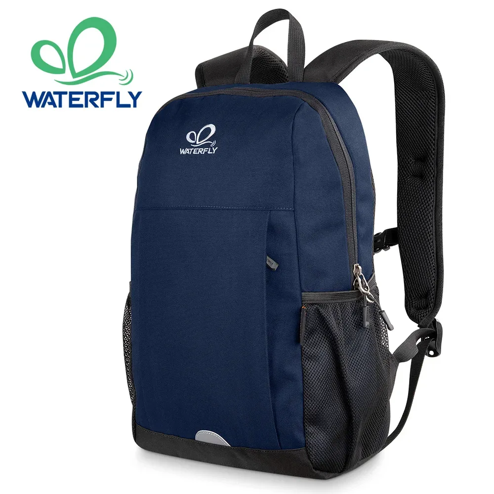 Sac Dos Nylon Bleu Marine Imperméable Bandes Fixation Poche Limon Système Transport Ceinture Coussin Air Format Compact Usage Voyage