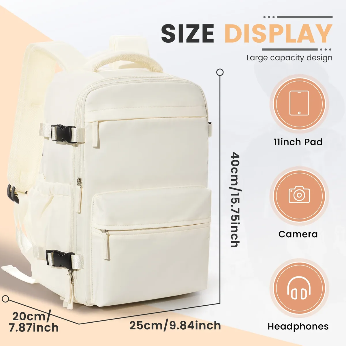 sac de cabine ryanair 40x30x20, sac à dos de compression sous vide pour homme, bagage à main, sac à dos pour ordinateur portable, sac de rangement sous vide pour vêtements 42x29x15