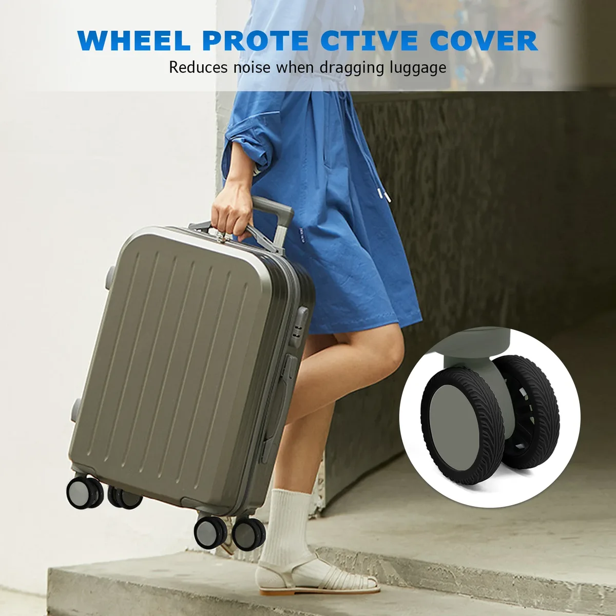 housses de roue de bagage 8 pièces, housse de protection de roue de valise en silicone pour roue rotative de 2 à 2.4 pouces, housse de protection pour bagages à main