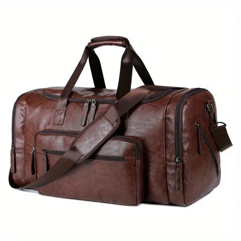 sac de voyage élégant pour hommes, réglable, multi-compartiments, grande capacité, pour les voyages du week-end et les sorties décontractées