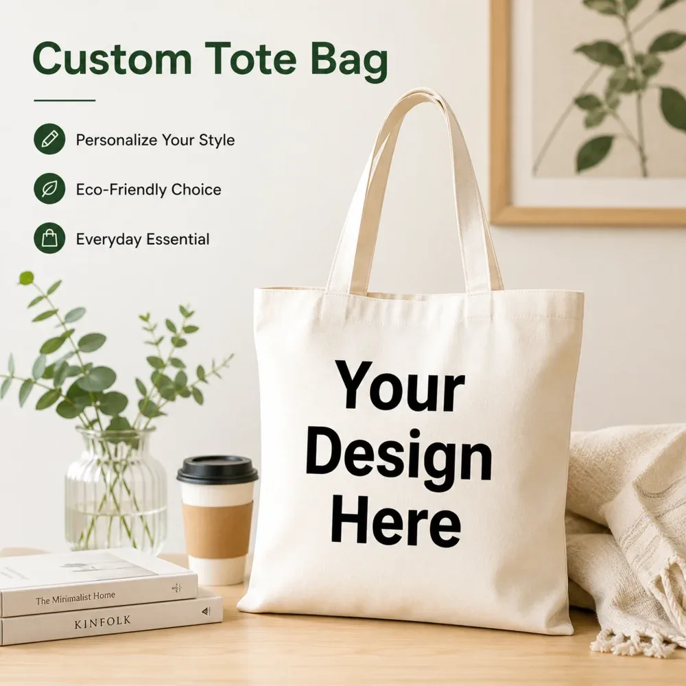 sac fourre-tout en toile de polyester personnalisé avec votre image, imprimé recto-verso, sac de voyage et de shopping tendance pour femme, cadeau d'anniversaire personnalisé