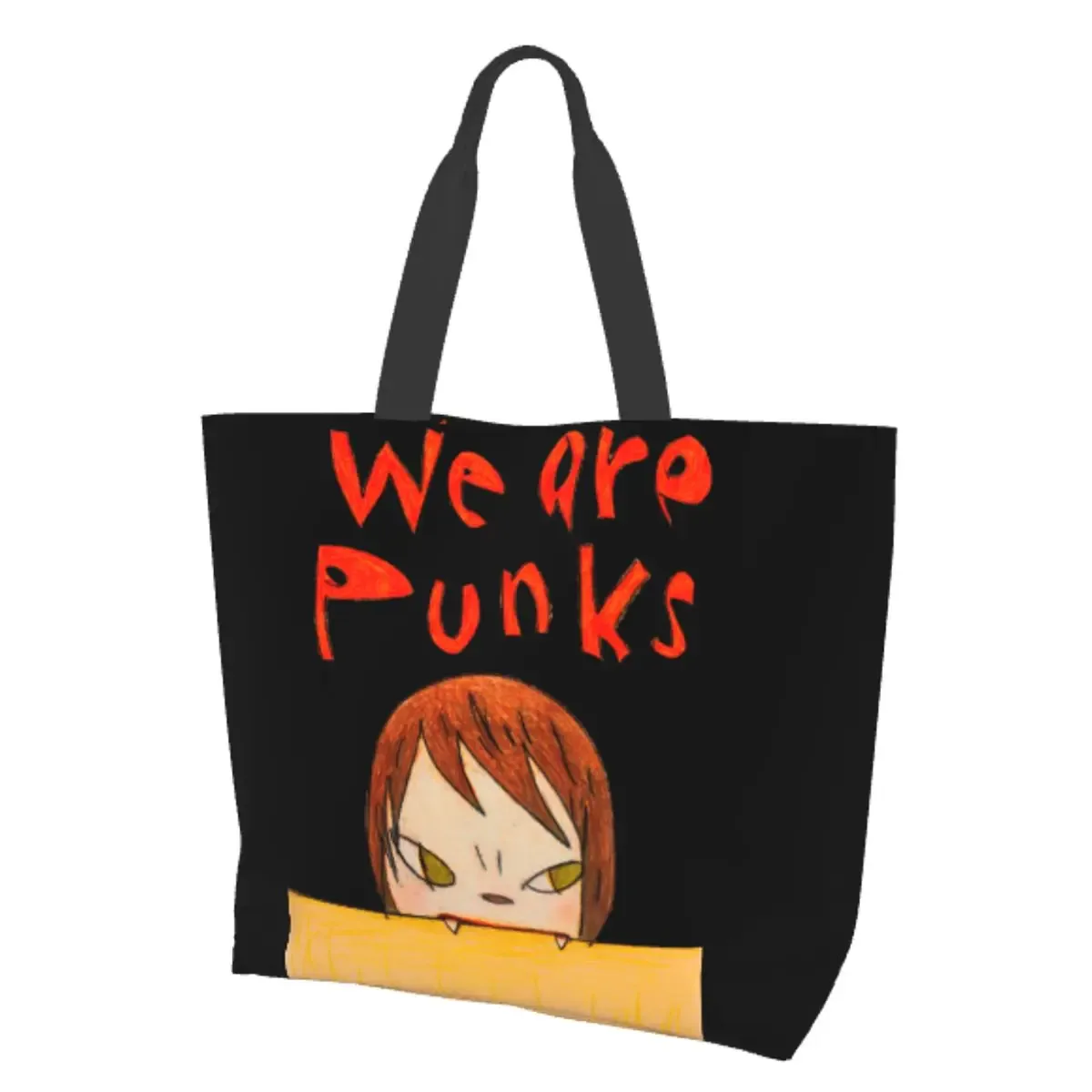 sac à main yoshitomo nara zombie avec logo personnalisé pour femme, we are punks, initié, sac fourre-tout, shopping, question, voyage, livre, 40x50cm