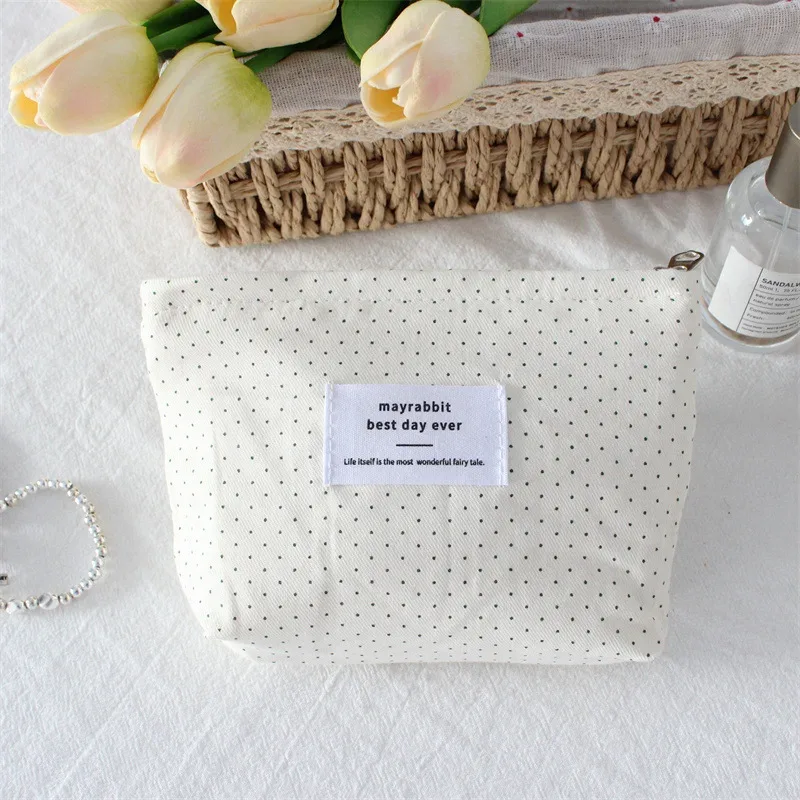 sac de maquillage coréen ins dot love pour rouge à lèvres, pochette pour femme, petits sacs à cosmétiques, sacs intérieurs, sacs de rangement de voyage, trousse de toilette